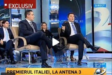 Bombă! Premierul Italiei, în studioul Antena 3, pentru a susţine candidatura lui Ponta! Leancă, în direct tot pentru susţinerea lui Ponta